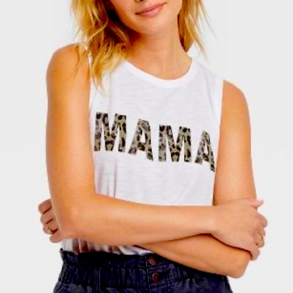 Sleeveless tops from Grayson Threads with the word MAMA